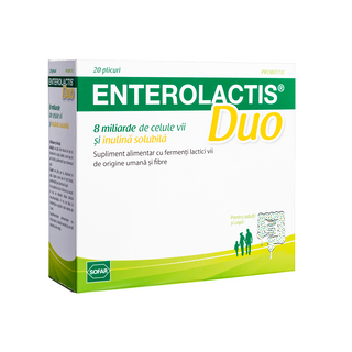 Set Sofar Enterolactis Duo Lactobacillus Paracasei Riequilibra la flora intestinale Vitamine 20 pz 5 g