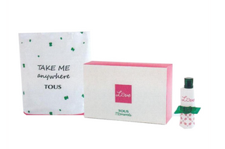 Setul „Ia-mă oriunde” TousLove Moments, Apă de toaletă, pentru femei, 90 ml + Love Moments, pungă din material textil, pliabilă, pentru femei