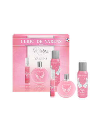 Set Ulric De Varens: Reve De Varens Eau De Parfum da donna 50 ml + Reve De Varens Eau De Parfum da donna 20 ml + Reve De Varens deodorante spray da donna 125 ml