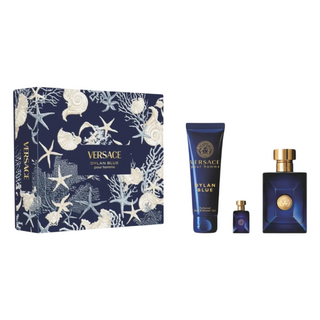 Set Versace: Dylan Blue, Eau De Toilette, per uomo, 100 ml + Dylan Blue, Eau De Toilette, per uomo, 5 ml + Dylan Blue, Gel doccia, per tutti i tipi di pelle, 150 ml