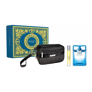Versace Set: Eau Fraiche, Eau De Toilette, per uomo, 100 ml + Eau Fraiche, Eau De Toilette, per uomo, 10 ml + Custodia in tessuto GWP, Nero