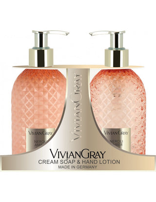 Conjunto Vivian Grey: Gem, Neroli e Âmbar, Limpador, Sabonete Líquido, 300ml + Gem, Neroli e Âmbar, Hidratante, Loção para as Mãos, 300ml