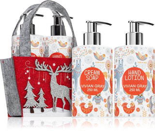 Colocar Vivian GrayJabón líquido limpiador espumoso navideño de 250 ml + Crema de manos hidratante espumosa navideña de 250 ml
