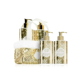 Conjunto Vivian Grey: Glitter Dourado, Hidratante, Creme para as Mãos, 250ml + Glitter Dourado, Limpador, Sabonete Líquido, 250ml