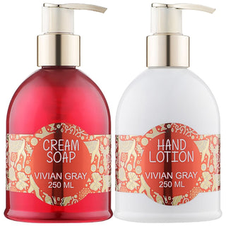Conjunto Vivian Grey: Red Christmas, Limpador, Sabonete Líquido, 250ml + Red Christmas, Hidratante, Creme para as Mãos, 250ml