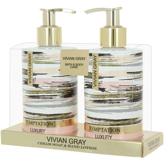 Conjunto Vivian Grey: Temptation, Limpador, Sabonete Líquido, 250ml + Temptation, Hidratante, Loção para as Mãos, 250ml