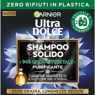 Garnier Champú Sólido Purificante con Carbón Magnético y Aceite de Semillas Negras de Nigella 60 Gr 