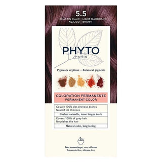 Phyto Color Kit Colorazione, Tintura Permanente Per Capelli, 5.5 Castano Chiaro Mogano, 50 ml