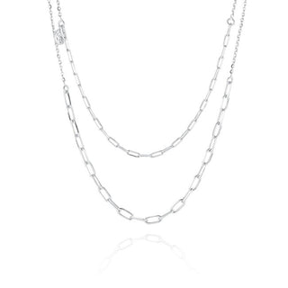 Sif Jakobs Collana Con Doppia Catena In Argento Alla Moda Sj-C42132-Ss