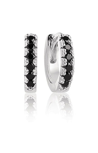 Sif Jakobs Orecchini A Cerchio In Argento Senza Tempo Con Zirconi Ellera Sj-E1066-Bk - Diametro: 1,4 Cm