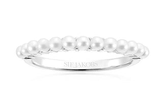 Sif Jakobs Affascinante Argento Con Perle Vere Ellera Sj-R2869-P - Circuito: 54 Mm