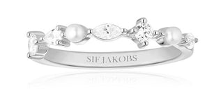 Sif Jakobs Anello In Argento Con Zirconi Cubici E Perle Adria Sj-R12260-Pcz - Circuito: 54 Mm