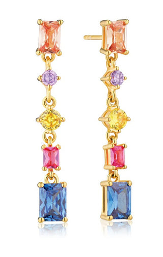 Sif Jakobs Orecchini Pendenti Placcati Oro Con Zirconi Cubici Colorati Ivrea Sj-E12320-Xcz-Yg