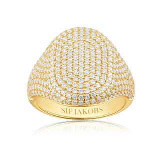 Sif Jakobs Anello Distintivo Placcato Oro Con Zirconi Cubici Capizzi Sj-R42240-Cz-Yg - Circuito: 50 Mm