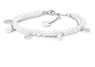 Silvego Elegante Bracciale In Argento Con Perle E Zirconi Grp20213Bw16