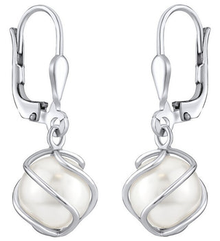 Silvego Eleganti Orecchini Pendenti Con Swarovski® Pearl Silvegobp31644