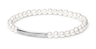 Silvego Bracciale Flessibile Di Perle Noya Con Decorazione In Argento Lps19222Bw