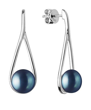 Silvego Luxury silver Orecchini con real black pearl GRP20222EB