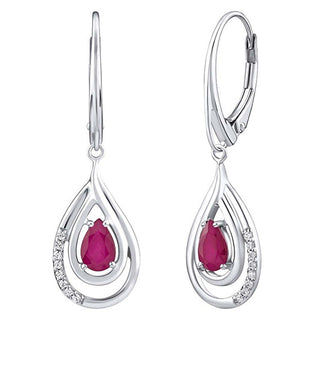 Silvego Orecchini Di Lusso In Argento Con Rubini E Zirconi Fwe10130R