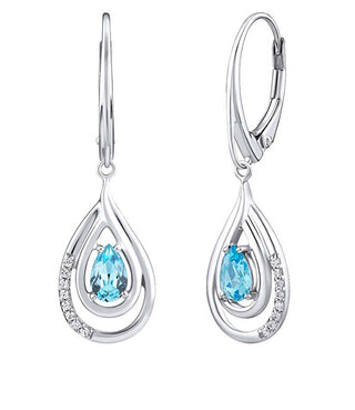 Silvego Luxus-Ohrringe aus Silber mit Topas Azzurro und Zirkonia Fwe10130Lbt 