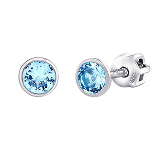 Blue stud Orecchini Jenis with Brilliance Zirconia 4 mm SILVEGOB70604SBDLB