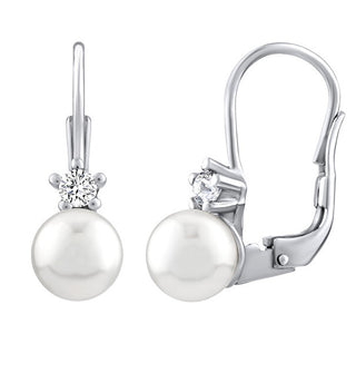 Silvego Delicati Orecchini In Argento Con Perla Bianca Swarovski Silvego35037W