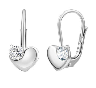 Silvego Delicati Orecchini A Cuore In Argento Con Zirconi Trasparenti Swarovski Silvego70462S