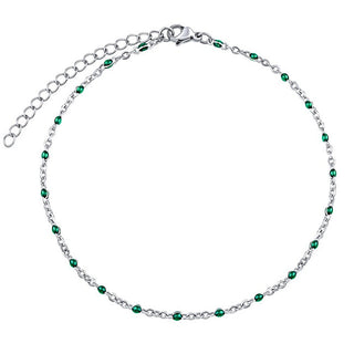 Silvego Catena Per Gambe In Acciaio - Verde Scuro Kmm1745