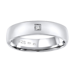 Silvego Fede Nuziale In Argento Poesia Da Donna Qrg4104W - Circuito: 60 Mm