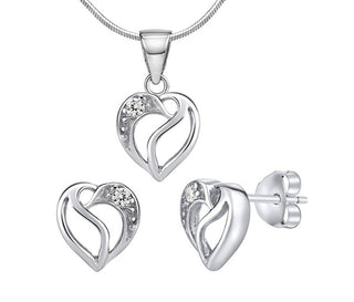 Silvego Set In Argento Jjjs659 Cuore Scintillante (Orecchini, Pendente)