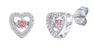 Silvego Silver Earrings Azalea With Dancing Pink Zirconia Brilliance Mw02035Ep 