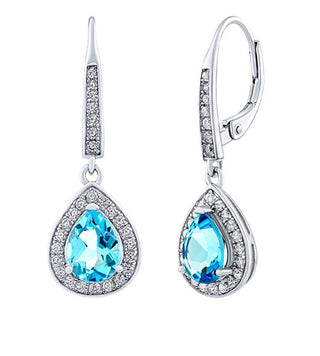 Silvego Orecchini Brisa In Argento Con Topazio Blu Svizzero E Zirconi Brillanti Jjj1141Ets