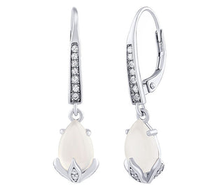 Silvego Orecchini Clarissa In Argento Con Pietra Di Luna E Zirconi Brillanti Jjj1267Ems
