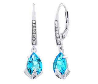 Silvego Silver Clarissa Orecchini con Swiss Blue Topaz e Brilliance Zirconia JJJ1267ETS