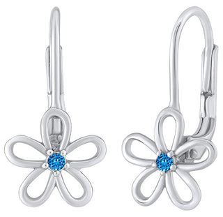 Silvego Orecchini In Argento - Fiore Con Swarovski ® Zircone Blu Silvegob31857Sb