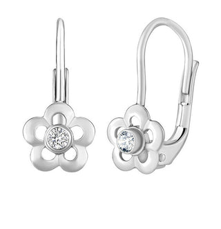 Silvego Boucles d'oreilles en forme de fleur en argent avec zircons Swarovski® Silvegob70164Sw 