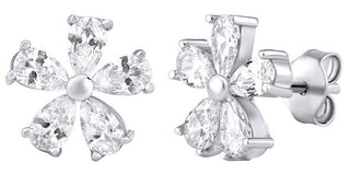 Silvego Ohrringe aus Silber Blumen mit Zirkonia Zt52509 
