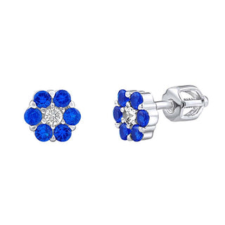 Silver Orecchini forget-me-not seeds con clear e blue Brilliance Zirconia da donna e children SILVEGOB31895SBDB