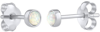 Silvego Orecchini In Argento Con Opale Sintetico Bianco Lps0933W