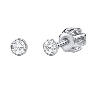 Silvego Silver Stud Earrings With Swarovski Zirconia 2.5 Mm Silvego706025W (Screw Back) 