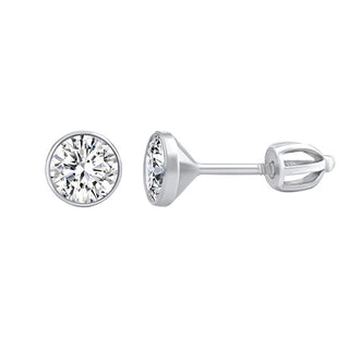 Silver stud Orecchini con Swarovski Zirconia 6 mm SILVEGO70606w