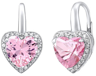 Silvego Orecchini In Argento Con Cuori Rosa Lps0629Ep