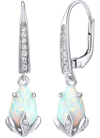 Silvego Orecchini In Argento Con Opale Sintetico Bianco Jjje1267W
