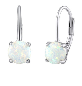 Silvego Orecchini In Argento Con Opale Sintetico Bianco Lps1398W