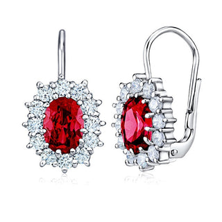 Silver Orecchini con red zircons Swarovski SILVEGOB31571-SR