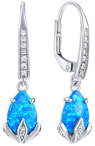 Silvego Orecchini In Argento Con Opale Sintetico Blu Jjje1267B