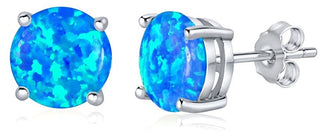Silvego Orecchini In Argento Con Opale Sintetico Blu Jjjeb302004