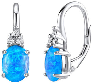 Silvego Silver Orecchini con blue synthetic opal Olivia LPS1508M