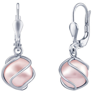 Silver Orecchini con pink Swarovski ® Pearl SILVEGOB31644SWP