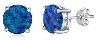 Silvego Orecchini In Argento Con Opale Sintetico Blu Scuro Jjj302004Db